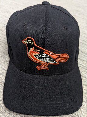 Vtg STARTER STARFiT Baltimore Orioles MLB Fitted Black Wool Blend Cap Sz 3